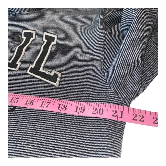 Vail Colorado Navy/Gray pin striped Hoodie Sweatshirt Sz M - Picture 3 of 10